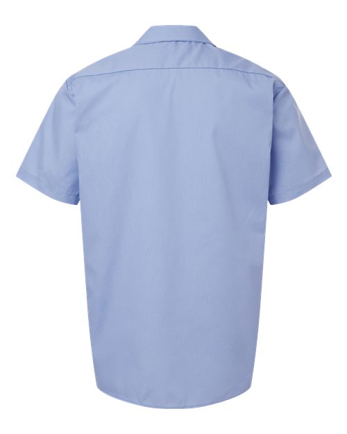 Men's Tall Industrial Short Sleeve Work Shirt - Light Blue