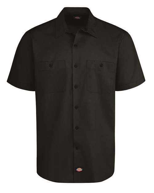 Men's Industrial Worktech Ventilated Short Sleeve Work Shirt - Black