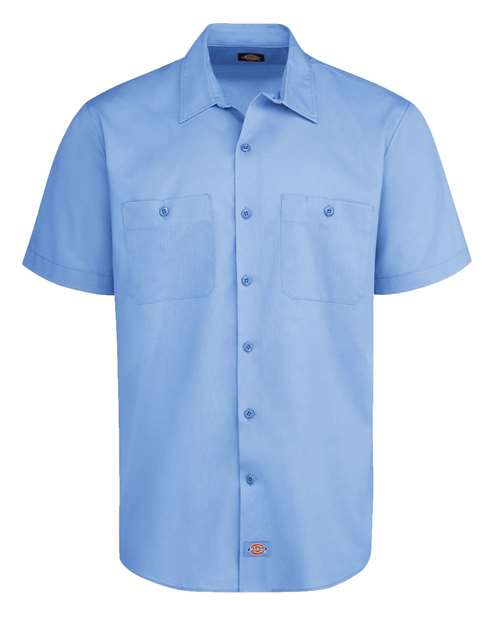 Men's Tall Industrial Worktech Ventilated Short Sleeve Work Shirt - Light Blue