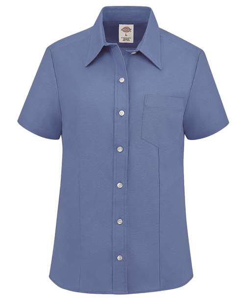 Women's Short Sleeve Stretch Oxford Shirt - French Blue