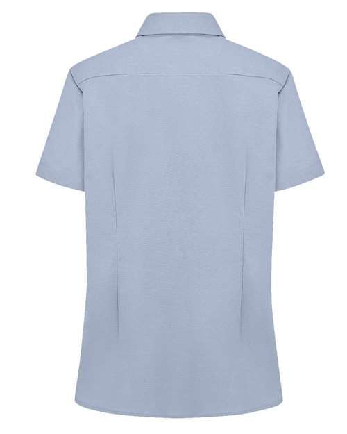 Women's Short Sleeve Stretch Oxford Shirt - Light Blue