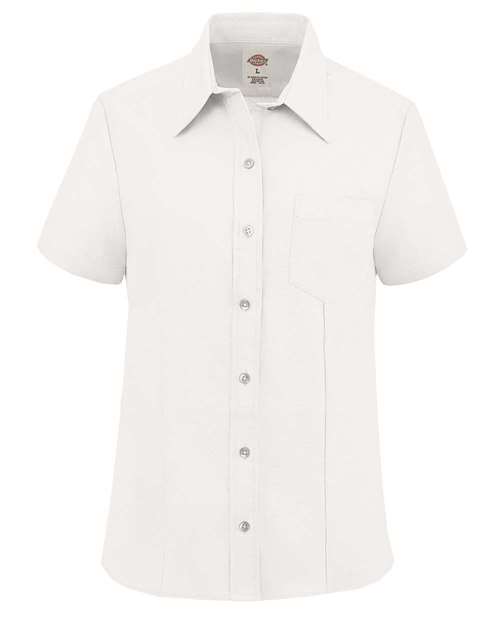 Women's Short Sleeve Stretch Oxford Shirt - White