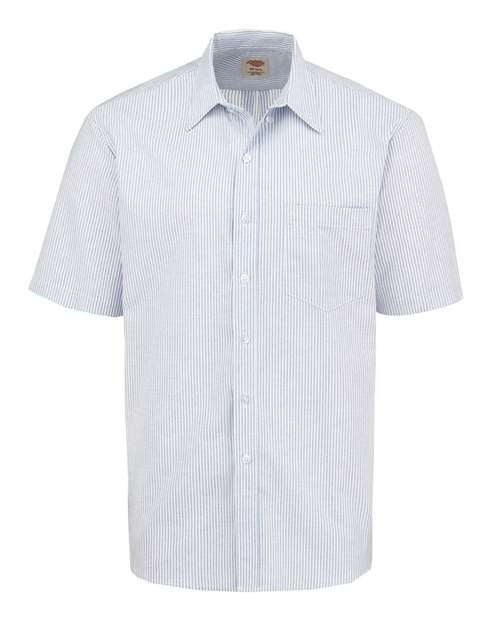 Men's Short Sleeve Oxford Shirt - Blue/ White Stripe