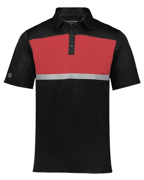 Men's Dry-Excel™ Prism Bold Polo - Black/ Scarlet