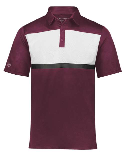 Men's Dry-Excel™ Prism Bold Polo - Maroon/ White