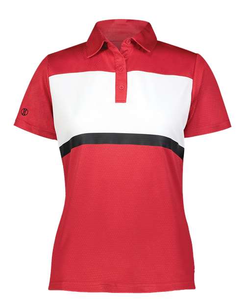 Women's Prism Bold Polo - Scarlet/ White