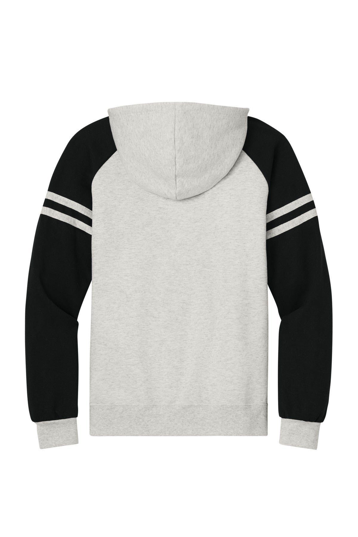 Jerzees Unisex NuBlend Varsity Colorblock Hooded Sweatshirt - Oatmeal Heather/ Black Ink