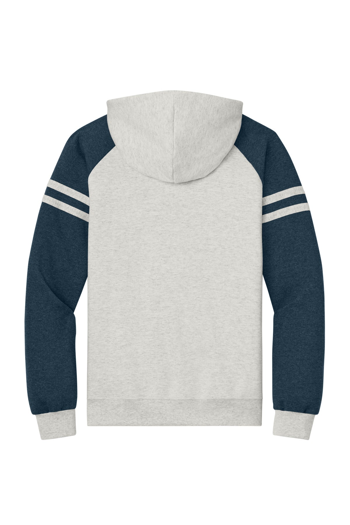 Jerzees Unisex NuBlend Varsity Colorblock Hooded Sweatshirt - Oatmeal Heather/ Indigo Heather