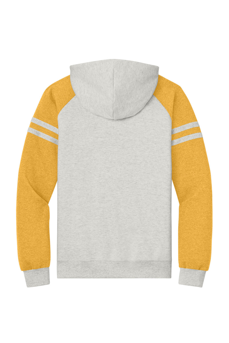 Jerzees Unisex NuBlend Varsity Colorblock Hooded Sweatshirt - Oatmeal Heather/ Mustard Heather