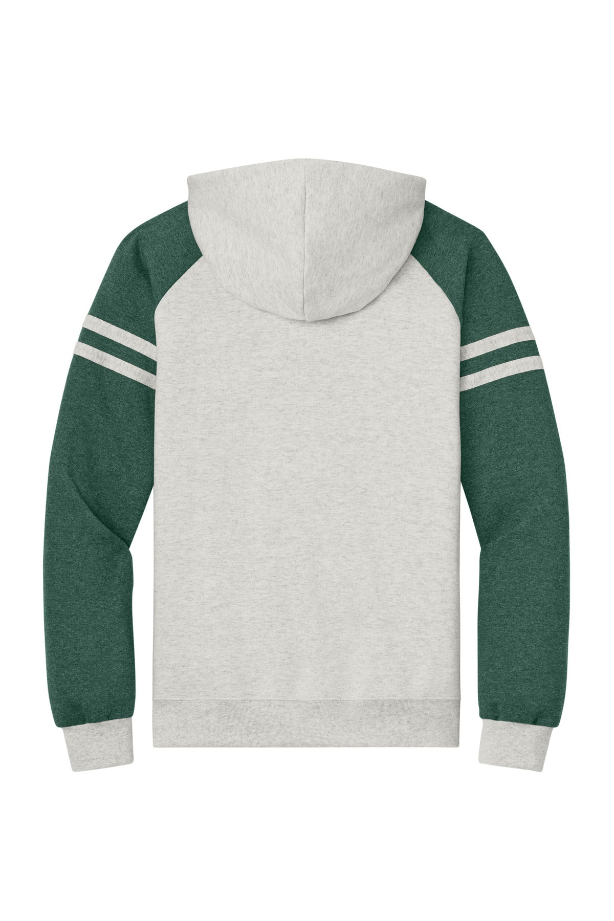 Jerzees Unisex NuBlend Varsity Colorblock Hooded Sweatshirt - Oatmeal Heather/ Forest Green Heather
