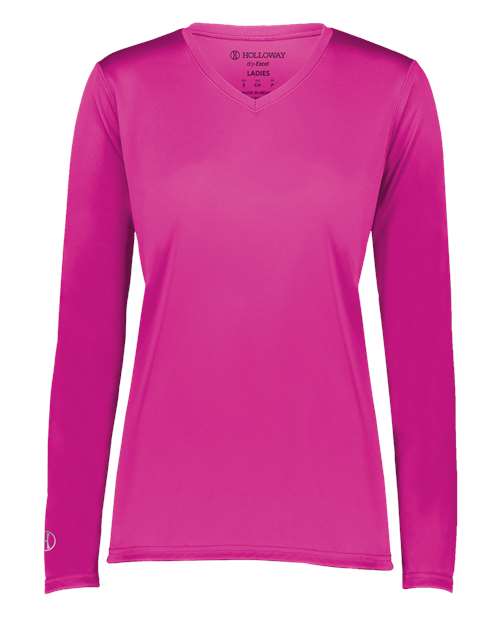 Women's Momentum Long Sleeve V-Neck T-Shirt - Power Pink