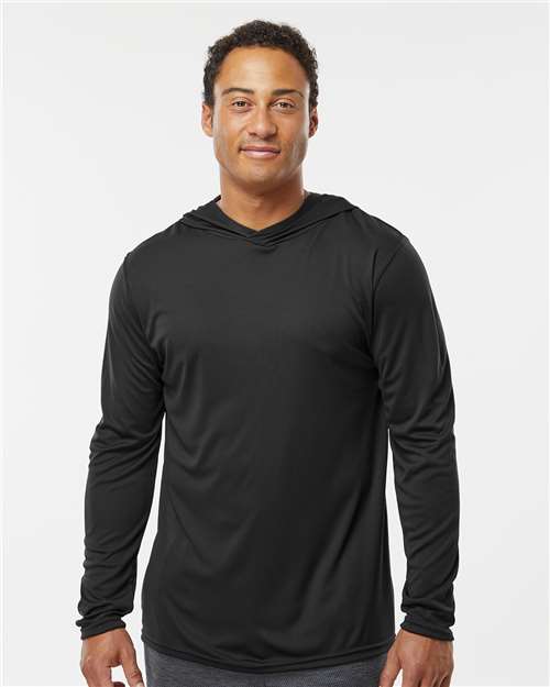 Men's Momentum Hooded Long Sleeve T-Shirt - Black