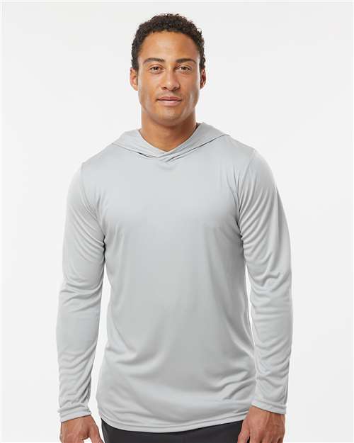 Men's Momentum Hooded Long Sleeve T-Shirt - Silver