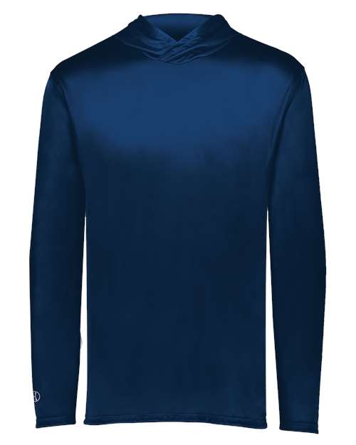 Youth Momentum Hooded Long Sleeve T-Shirt - Navy