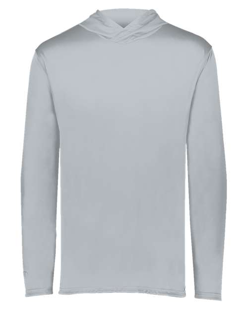 Youth Momentum Hooded Long Sleeve T-Shirt - Silver
