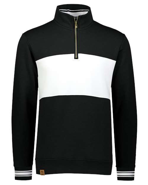 Men's All-American Fleece Colorblocked Quarter-Zip Sweatshirt - Black/ White