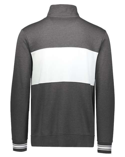 Men's All-American Fleece Colorblocked Quarter-Zip Sweatshirt - Carbon Heather/ White