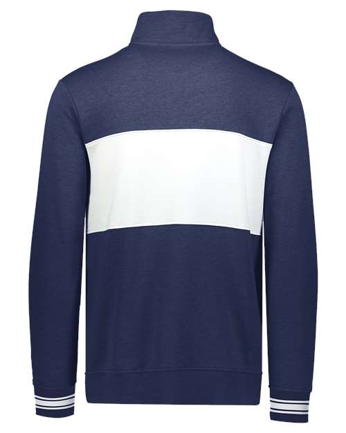 Men's All-American Fleece Colorblocked Quarter-Zip Sweatshirt - Navy Heather/ White