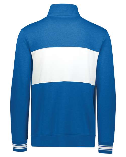 Men's All-American Fleece Colorblocked Quarter-Zip Sweatshirt - Royal Heather/ White