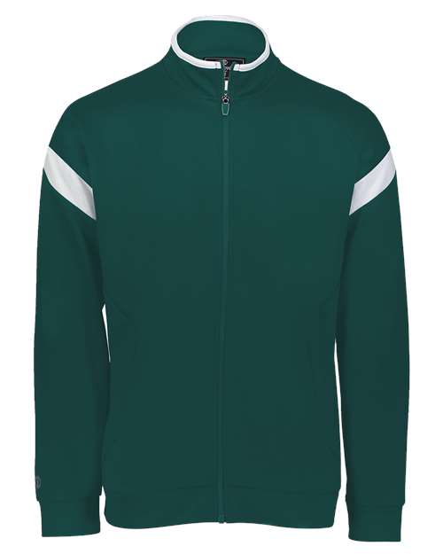 Youth Limitless Full-Zip Jacket - Dark Green/ White/ Dark Green