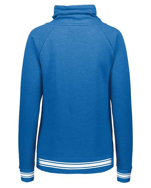 Women's All-American Fleece Funnel Neck Sweatshirt - Royal Heather/ White