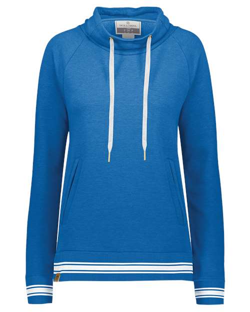 Women's All-American Fleece Funnel Neck Sweatshirt - Royal Heather/ White