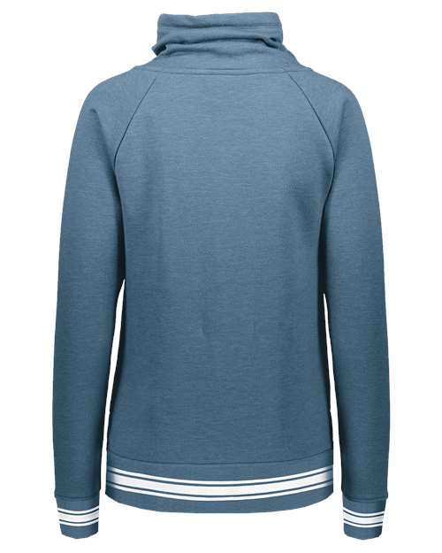 Women's All-American Fleece Funnel Neck Sweatshirt - Storm Heather/ White