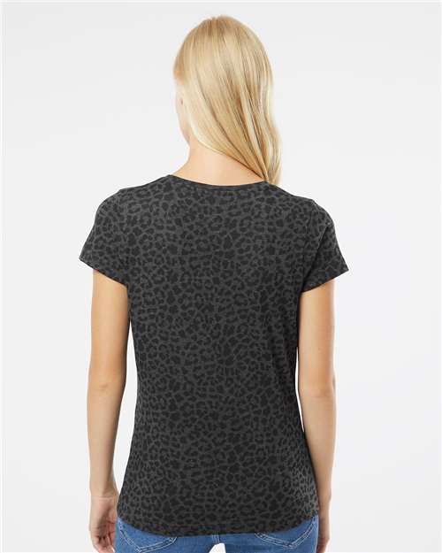 Women's Fine Jersey Tee - Black Leopard