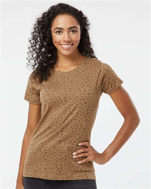 Women's Fine Jersey Tee - Brown Leopard