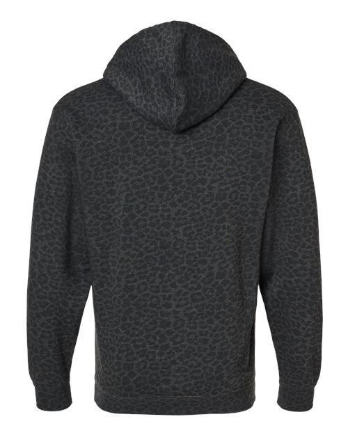 Unisex Elevated Fleece Hoodie Sweatshirt - Black Leopard