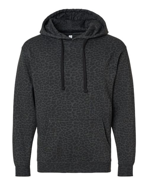 Unisex Elevated Fleece Hoodie Sweatshirt - Black Leopard