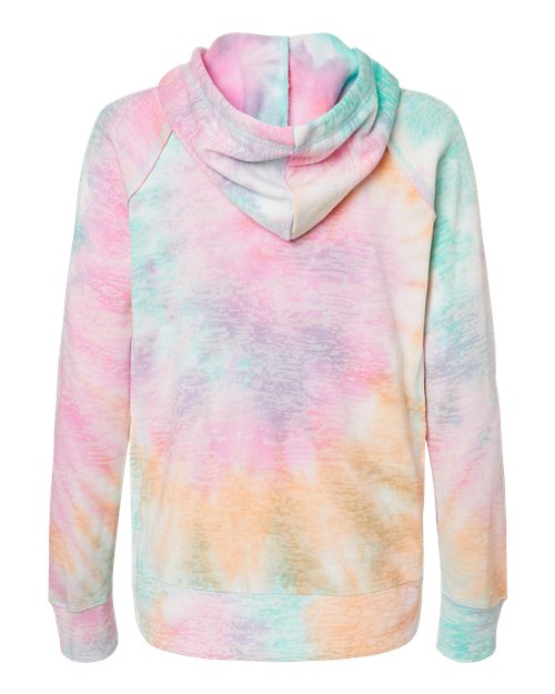 Women’s Courtney Burnout V-Notch Hooded Sweatshirt - Rainbow Sorbet