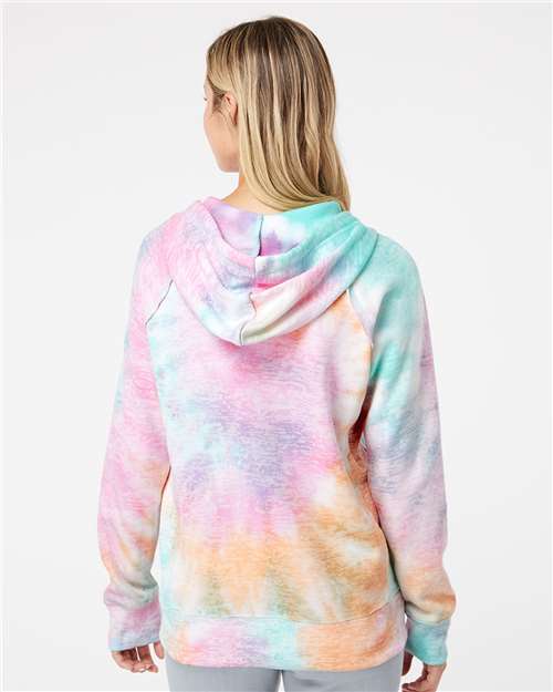 Women’s Courtney Burnout V-Notch Hooded Sweatshirt - Rainbow Sorbet