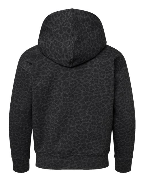 Youth Fleece Hoodie Sweatshirt - Black Leopard