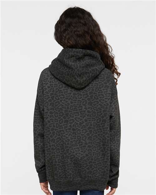 Youth Fleece Hoodie Sweatshirt - Black Leopard