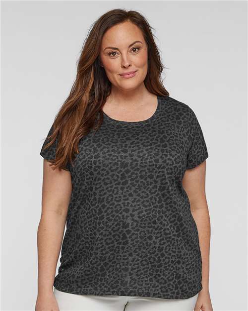 Women's Curvy Collection Fine Jersey Tee - Black Leopard