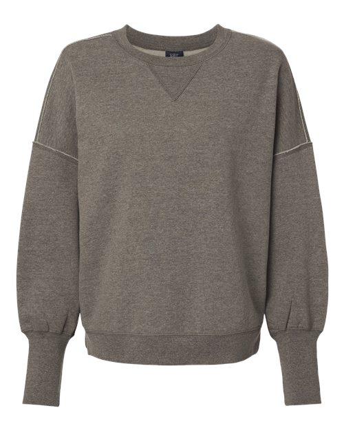 Women's Sueded Fleece Crewneck Sweatshirt - Charcoal