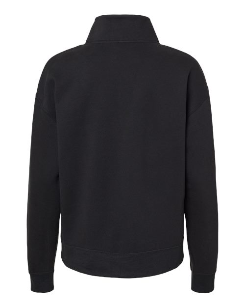 Women's Sueded Fleece Quarter-Zip Sweatshirt - Black