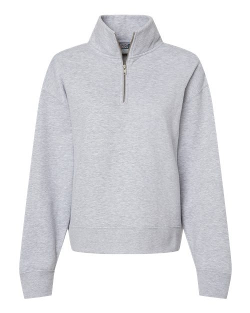 Women's Sueded Fleece Quarter-Zip Sweatshirt - Heather Grey