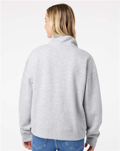 Women's Sueded Fleece Quarter-Zip Sweatshirt - Heather Grey