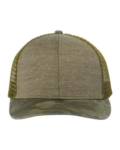 Pique Trucker Cap - Olive/ Camo