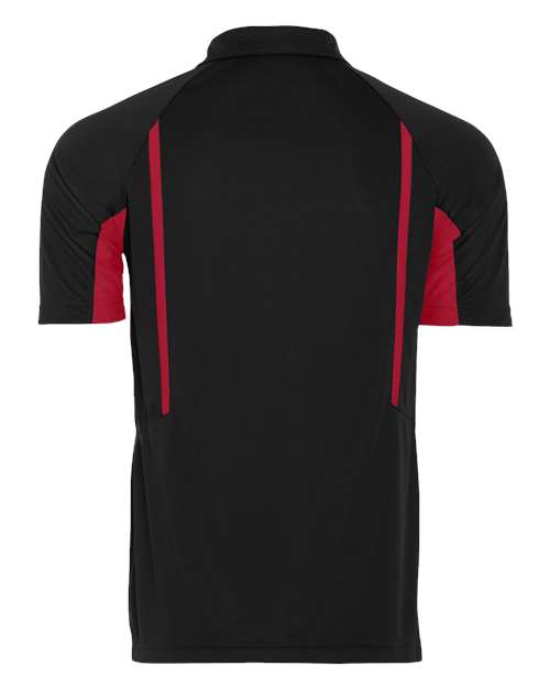 Men's Two-Tone Avenger Polo - Black/ Scarlet
