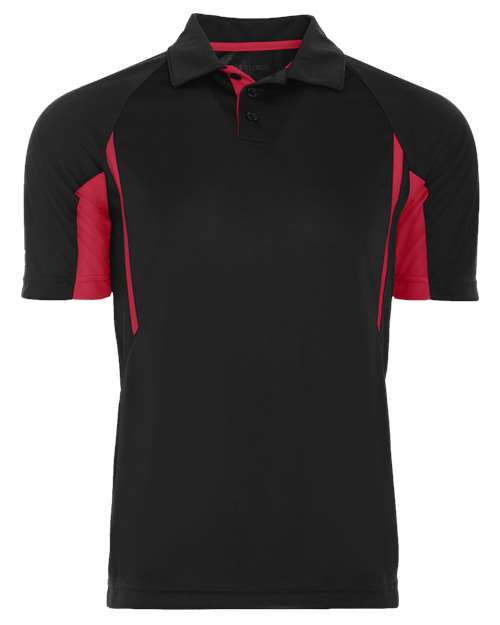 Men's Two-Tone Avenger Polo - Black/ Scarlet