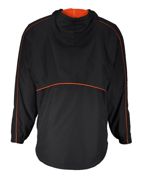 Men's Wizard Quarter-Zip Hooded Pullover - Black/ Orange
