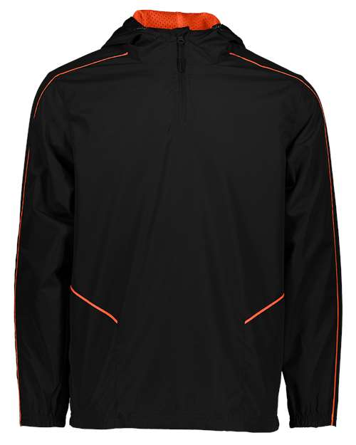 Men's Wizard Quarter-Zip Hooded Pullover - Black/ Orange