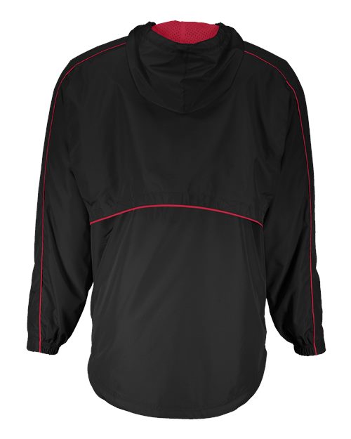 Men's Wizard Quarter-Zip Hooded Pullover - Black/ Scarlet