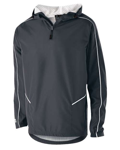 Men's Wizard Quarter-Zip Hooded Pullover - Carbon/ White
