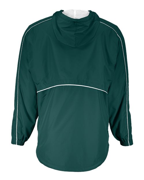 Men's Wizard Quarter-Zip Hooded Pullover - Dark Green/ White
