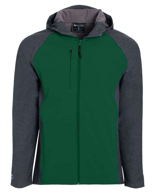 Men's Raider Hooded Soft Shell Jacket - Carbon Print/ Forest