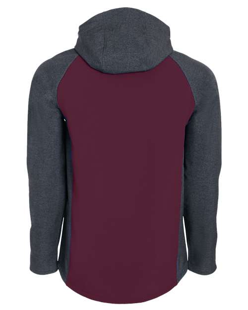 Men's Raider Hooded Soft Shell Jacket - Carbon Print/ Maroon